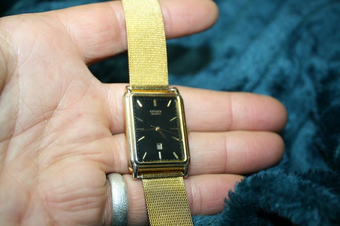 Vintage Citizen  black face Watch ,Quartz (fresh battery works fine)