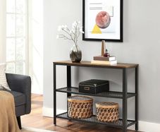 Industrial Console Table Hallway Vintage Wooden Sideboard Storage