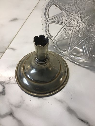 Unique Cone shaped 1950's Flower Vase on EPNS base