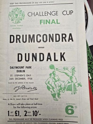 league of ireland old programmes
