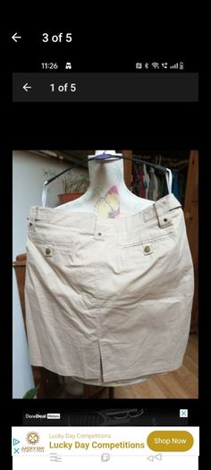 Dunne stores cream stretch cotton skirt, new never worn with Stretch.