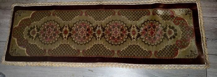 Large antique handmade brocade table runner