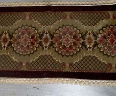 Large antique handmade brocade table runner
