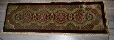 Large antique handmade brocade table runner
