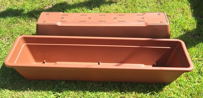 Two Large Plastic Garden Planters  80cm