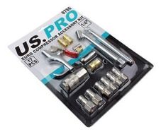 US Pro by Bergen Tools 17pc EURO Air Compressor Accessory Kit Air Blow Gun 8786