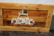 Rustic STAY TRIPPY Bug wood art wall sign.