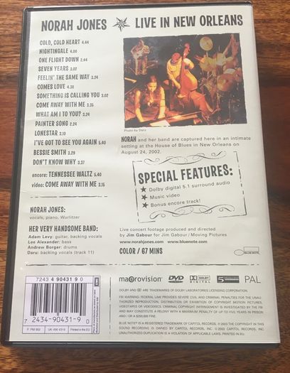 Norah Jones Live in New Orleans DVD