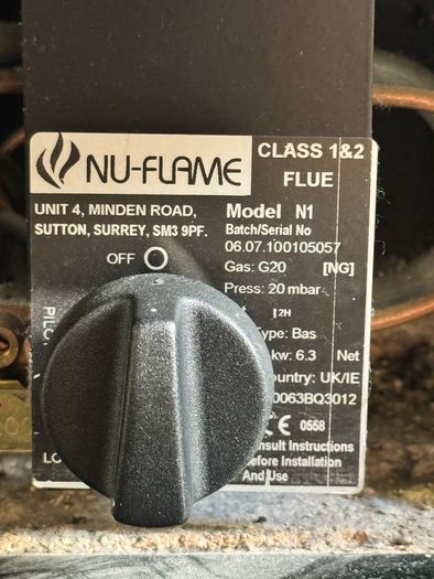 Ornate Cast Iron Fireplace and Black Granite Hearth and Nu Flame Gas Fire