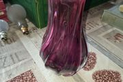 Large Mid-Century Chribska Glass-works Cranberry Art Glass Vase designed by Josef Hospodka postage available or collection