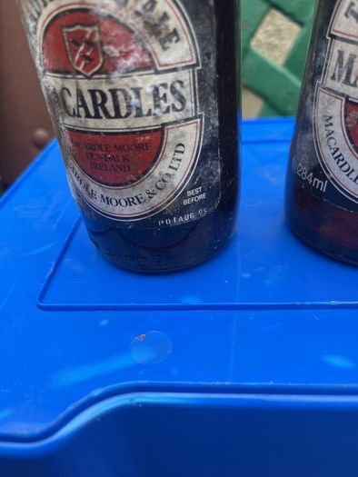 3   1995 empty Macardles Ale Dundalk bottles