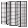 Folding 5-Panel Room Divider Japanese Style 200x170 cm Black Image 5