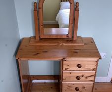 Solid Wood Dressing Table & Arched Mirror | Excellent Condition