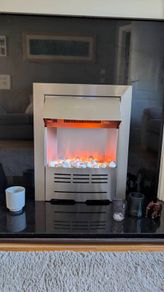 Modern Brushed Steel Electric Fire