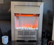 Modern Brushed Steel Electric Fire