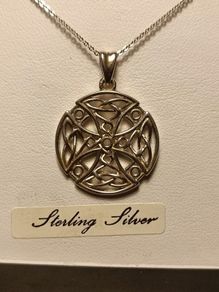 Sterling Silver Solid Celtic Pendant and Chain