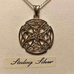 Sterling Silver Solid Celtic Pendant and Chain