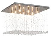 Ceiling Lamp with Crystal Beads Silver Cubic G9