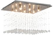 Ceiling Lamp with Crystal Beads Silver Cubic G9