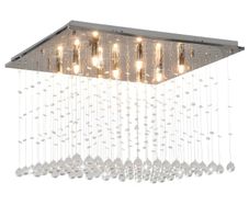 Ceiling Lamp with Crystal Beads Silver Cubic G9