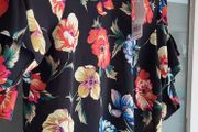 Dorothy Perkins black floral ruffle sleeve top Sz 10UK (Petite) - BNWT Rrp 32