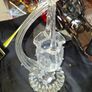 Beautiful 1920s Murano style Spun Glass, a Glass Acorn Basket hanging from a glass stem, Postage Available or Collection Image 3