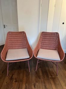 Kave Home Set of 2 Terracotta Cord Armchairs