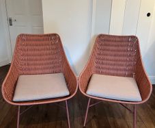 Kave Home Set of 2 Terracotta Cord Armchairs