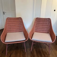 Kave Home Set of 2 Terracotta Cord Armchairs